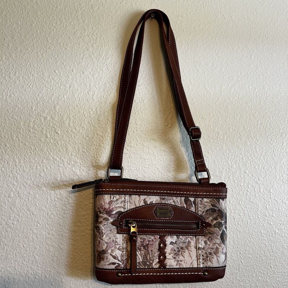 NWOT Born On Concept BOC Faux Leather & Floral Crossbody Purse